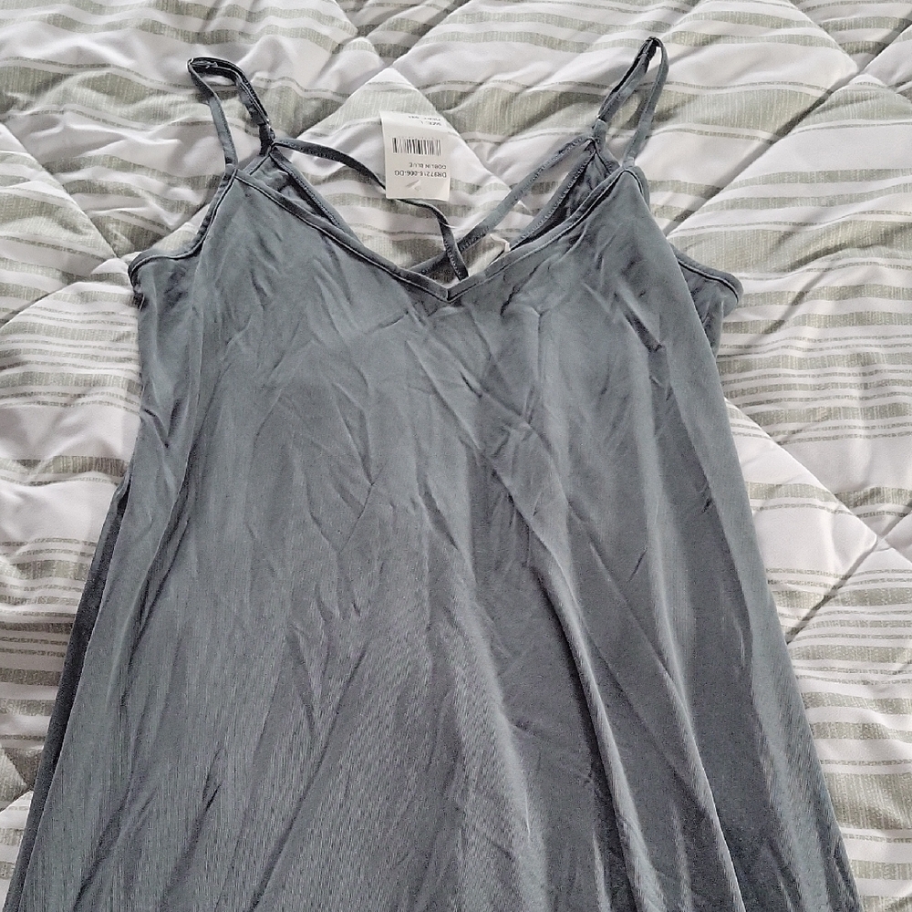 Lush Gray Spaghetti Strap Maxi Dress